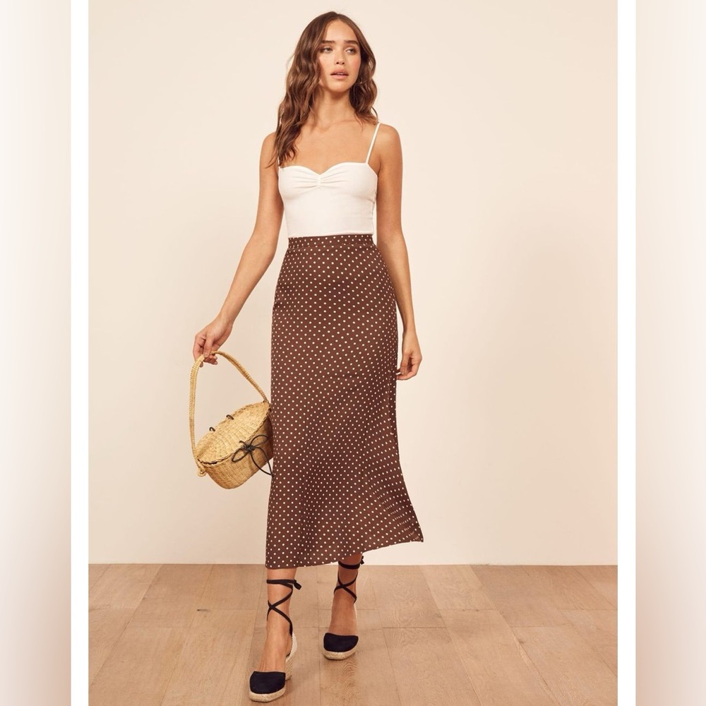 NWT Reformation Brown Bea Skirt